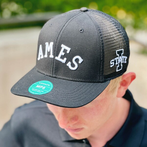 L2 Ames I-State Black Structured Trucker Hat